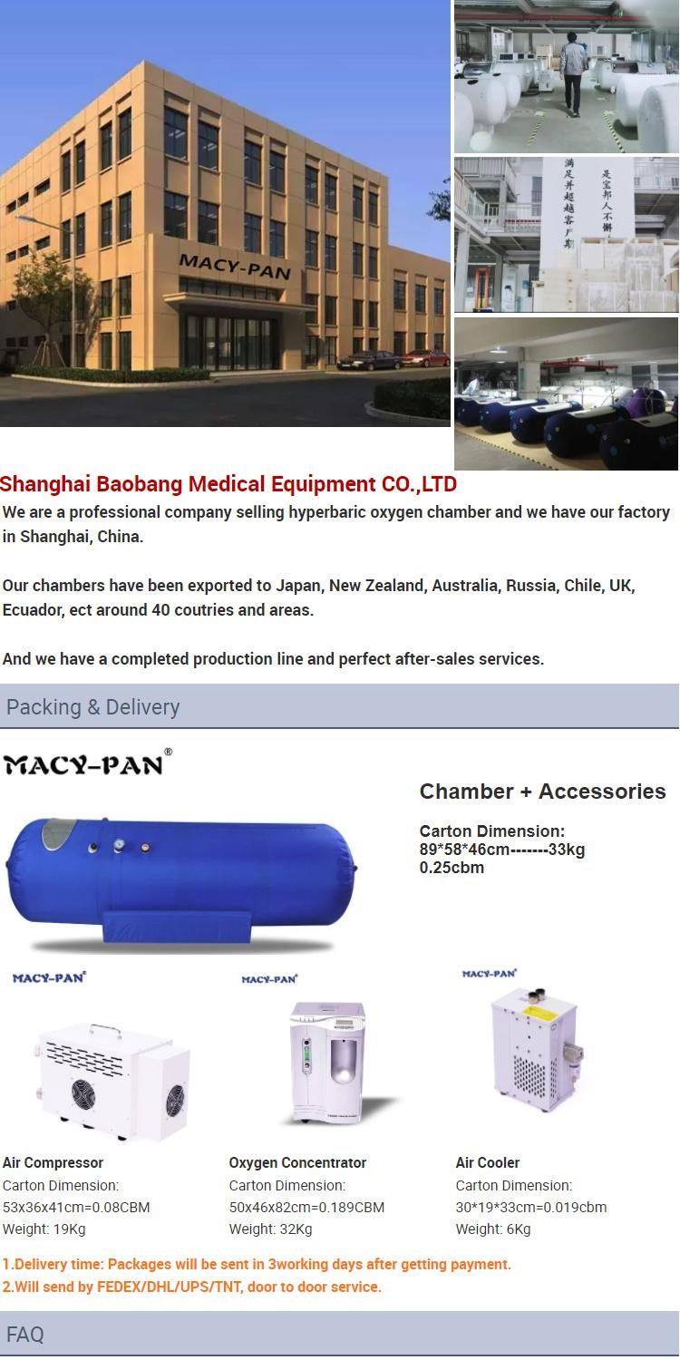 Home Medical Equipment Hyperbaric Oxygen Chamber for Physical Rehabilitation