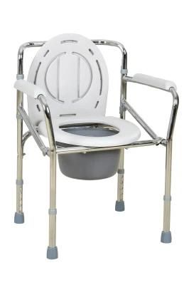 Power Folding Commode Wheelchair Commode Toilet Chair High Quality Aluminum Commode Chair