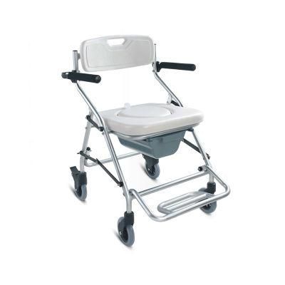 Bathroom Medical Instrument Manual Wheel Chair Elder Shower Toilet Commode