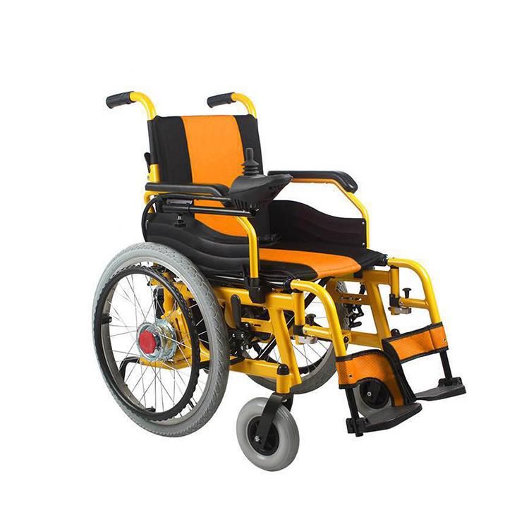 Steel Aluminumfolding Electric Wheelchair for Disabled People