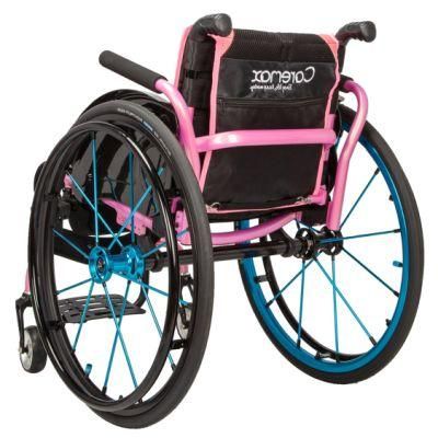Medical Supplies Pink Aluminum Frame Manual Wheelchair