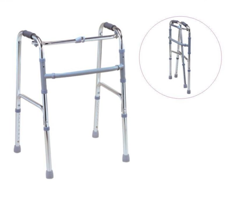 Hospital Medical Lightweight Foldable Frame Aluminum Folding Walking Aid Walker for Disabled