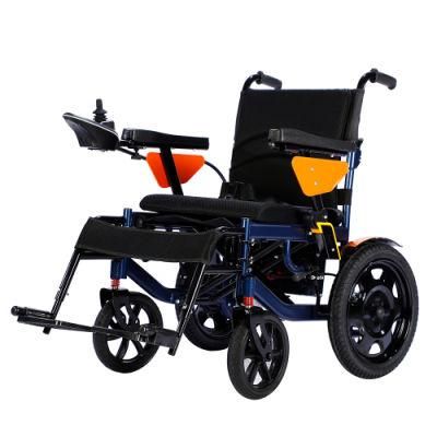 Hot Sale Foldable High Quality Carbon Steel Electric Wheelchair with 500W Brush Motor and 20ah Lead-Acid Battery
