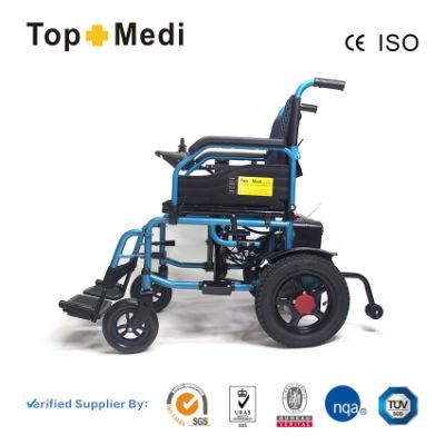Steel Electric Power Wheelchair with Soft 3D Mesh Cushion for Disabled