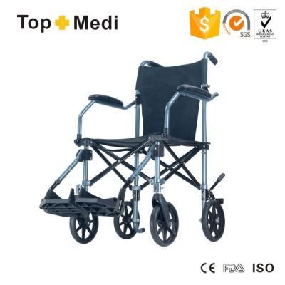 Topmedi Aluminum Lightweight Folding Portable Travel Manual Wheelchair as Luggage