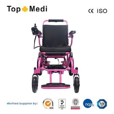 Tew007D Pink Aluminum Folding Electric Wheelchair for Disabled