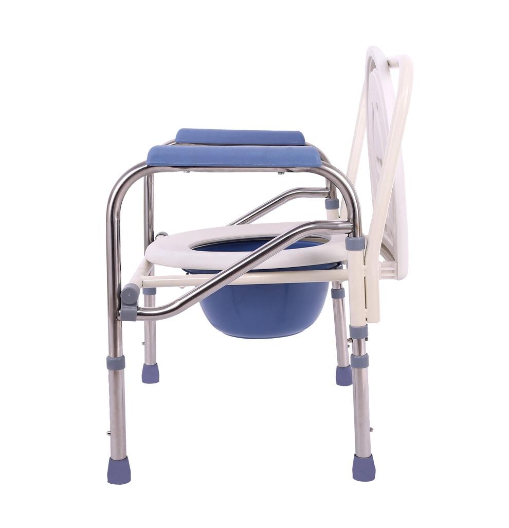 Factory Price Health Care Aluminum Lightweight Shower Toilet Commode Chair for Older People