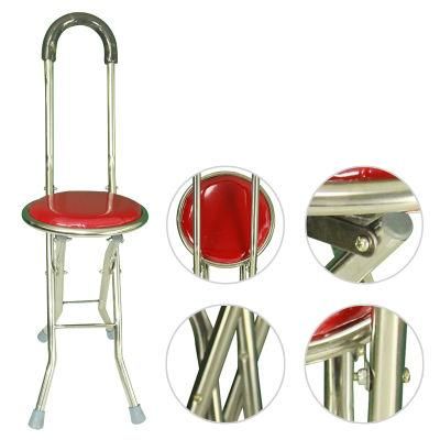Folding Walking Aid for The Elderly Folding Walking Stick Chair with Seat