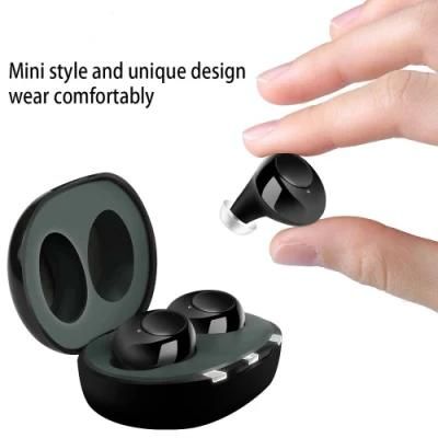 2021 Best Bluetooth Type Small Rechargeable Hearing Aid Packed 2 Units and Charge Box Included