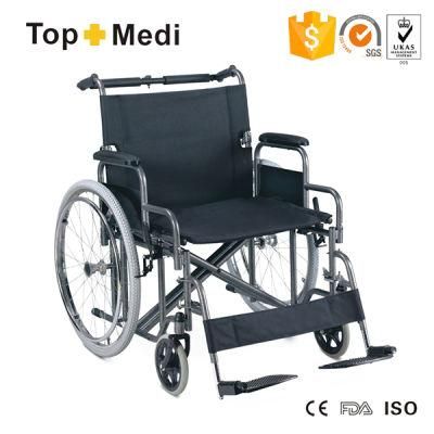Topmedi Products 2022 Steel Heavy Duty Folding Bariatric Manual Wheelchair