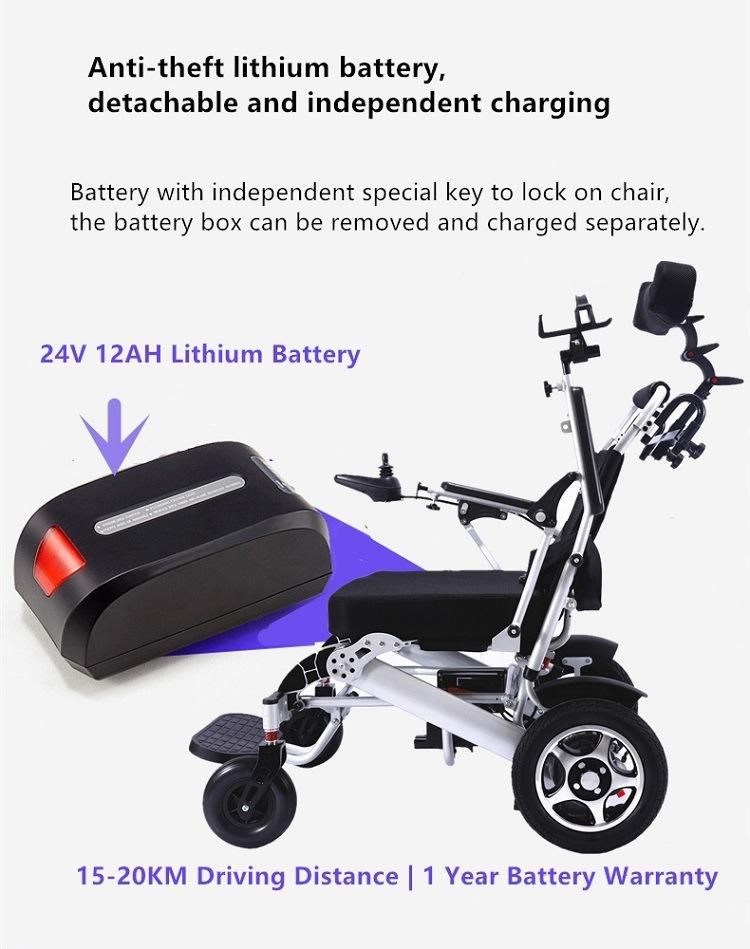 Lightweight Folding Power Wheelchair with Lithium Battery