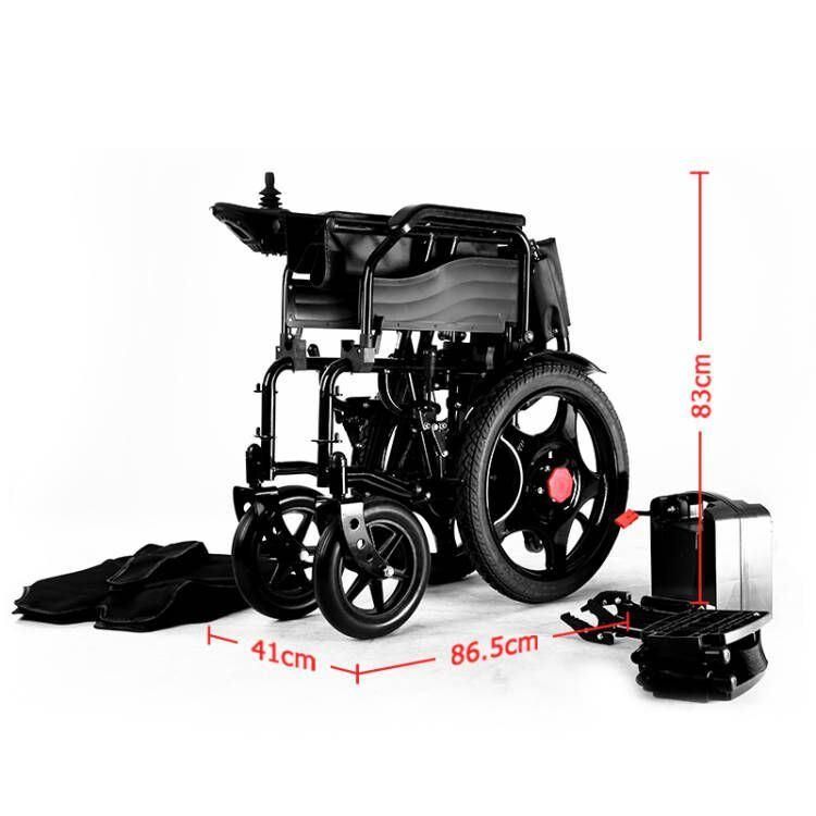 Rear 18 Inch Spoke Wheel Quickly Detachable Battery Box Electric Folding Wheelchair