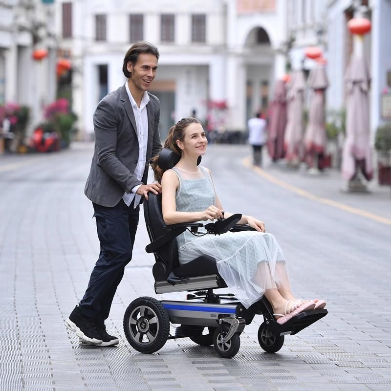 Adjustable Recline Backrest Folded Power Wheelchair