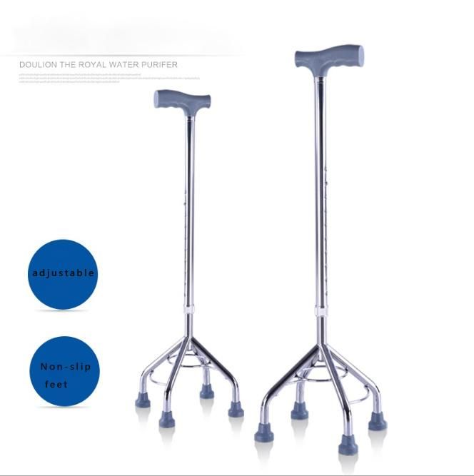 Adjustable Height Lightweight Aluminum Adult Underarm Crutches Disabled Axillary Four Claw Crutches with CE&ISO