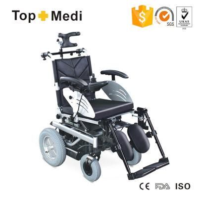 Reclining Adjustable Seat Powder Coating Steel Power Electric Wheelchair