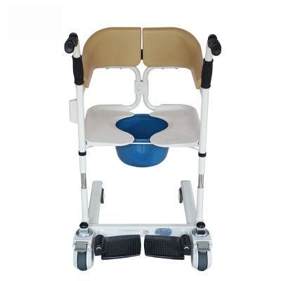 Multi-Functional Transport Shower Handicap Manual Folding Wheelchair Commode for Elderly