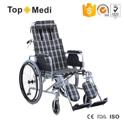 Topmedi Medical Equipment Reclining Aluminum Wheelchair for Adults