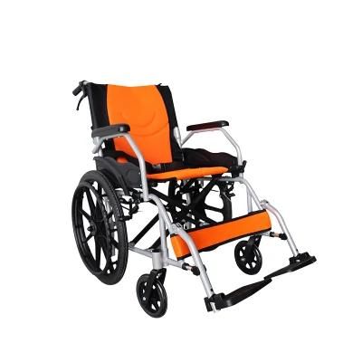 Aluminum Solid Tire Foldable Portable Manual Lightweight Wheelchair for Disabled
