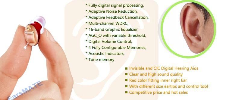 Hearing Aid Amplifier Sound Amplifier Device Invisible Hidden in Ear
