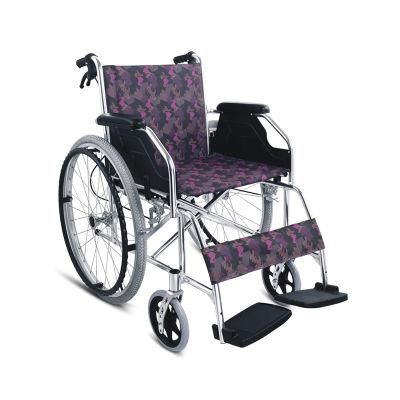 Lightweight Aluminum Manual Wheelchair with Attached Brake for Adults