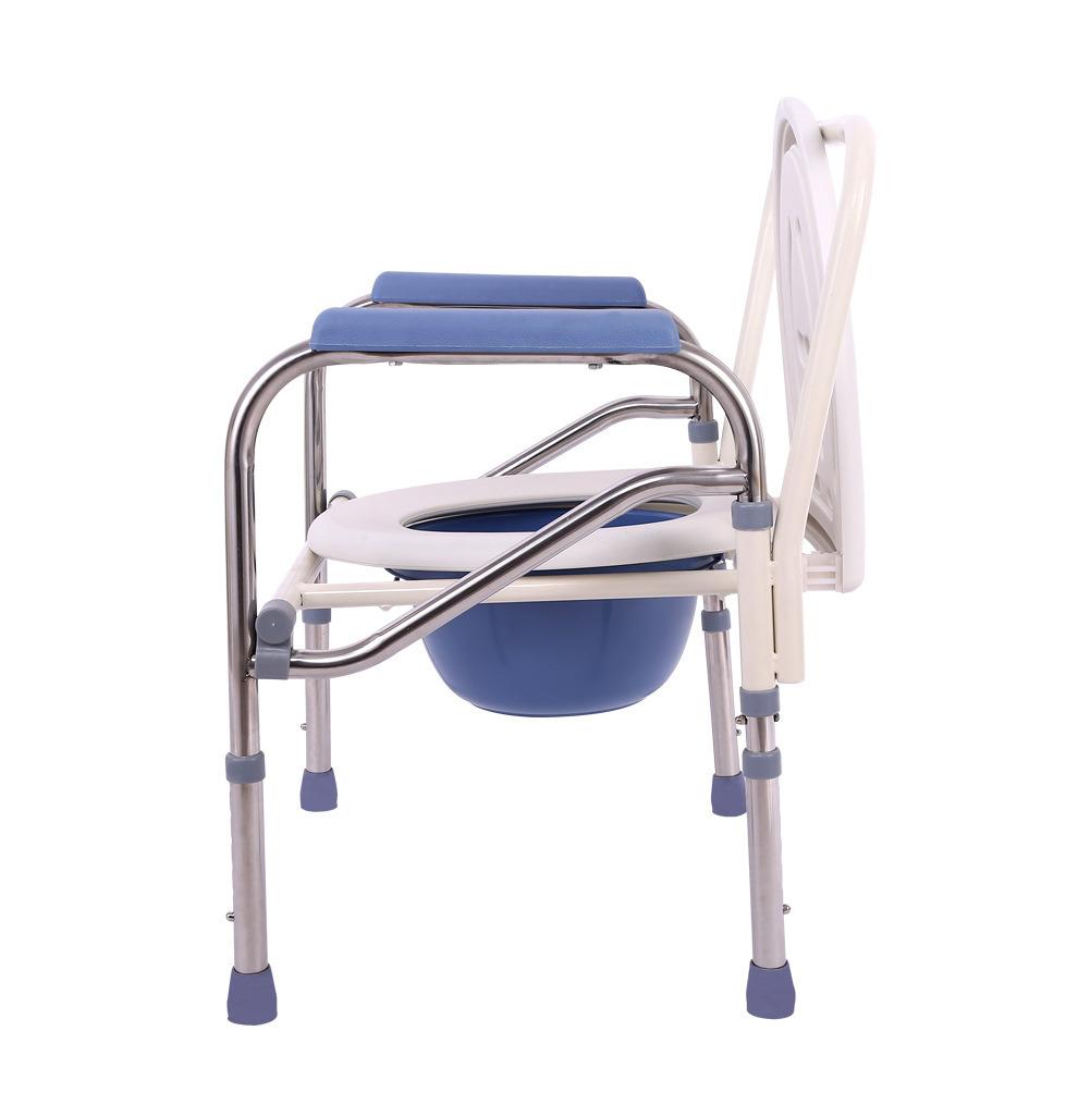 High Quality Foot Adjustable Folding Leisure Commode Toilet Chair Without Caster with CE&ISO