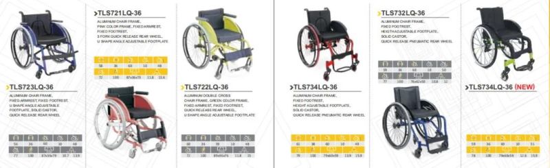 Topmedi Portable Folding Outdoor Leisure Sport Wheelchair for Handicapped