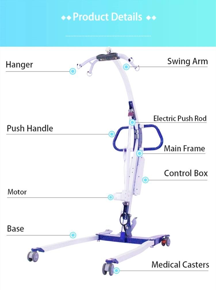 Home Use Aluminium Mobile Sollevatore Paziente Folding Electric Patient Lift