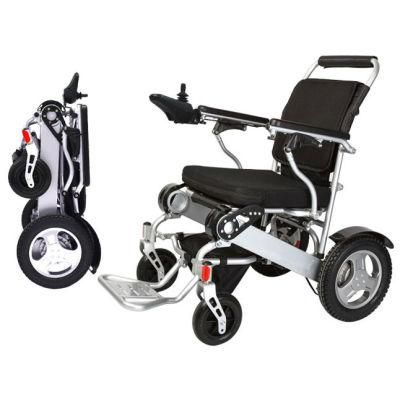 Cheap Price Six Color Aluminum Alloy Frame Disabled Electric Foldable Wheelchair with Hub Motor