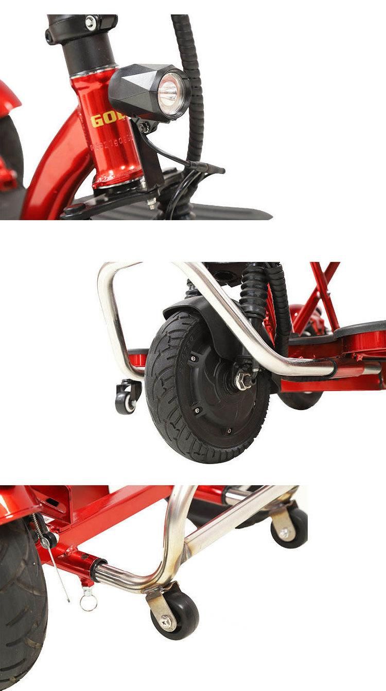 Cheap Four Wheels Folding Disabled Electric Mobility Scooter with Single Seat