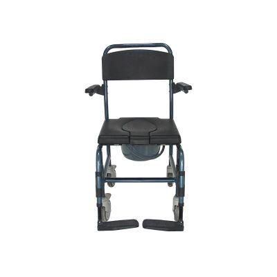 Durable Aluminum Wheelchair Commode with Potty Chair Toilet for Adults