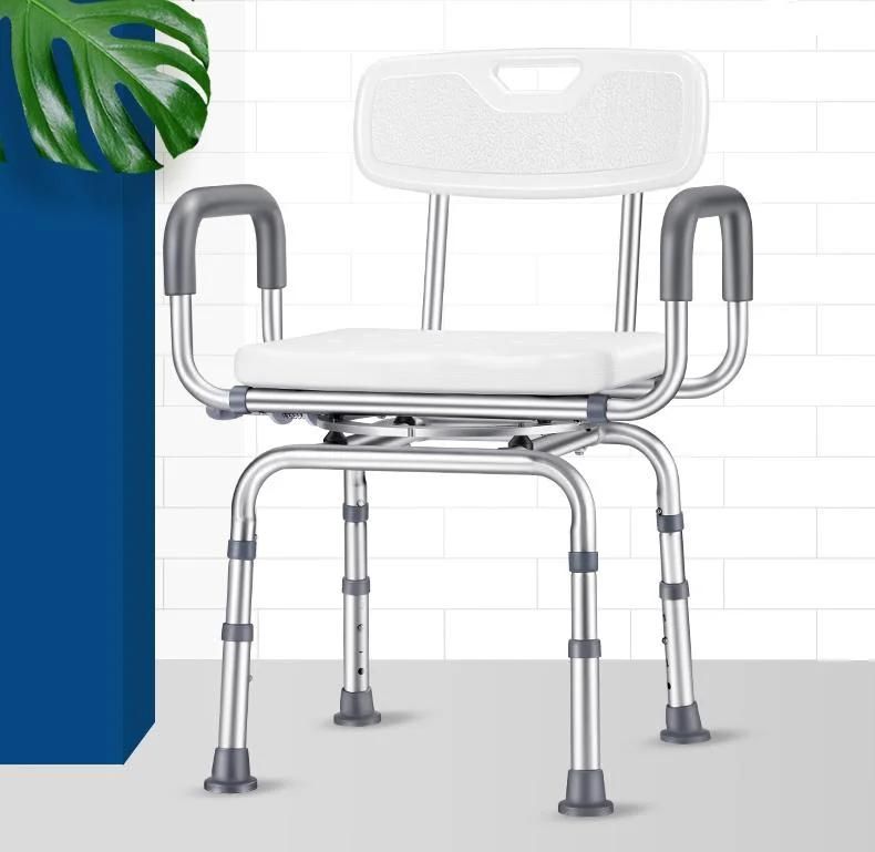 Foldable Aluminum Bathroom Shower Seat Chair 130kgs Loading