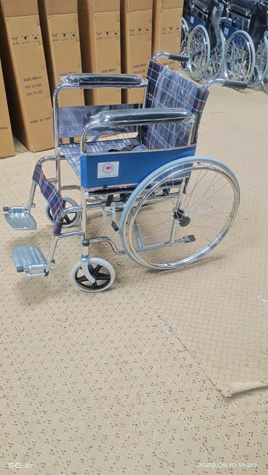 Folding Transport Wheelchair with Full Arms