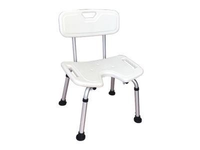 Aluminum Lightweight Adjustable Height Shower Chair U Shape Seat Board with Backrest Bath Bench for Elder Weight Capacity 100kgs