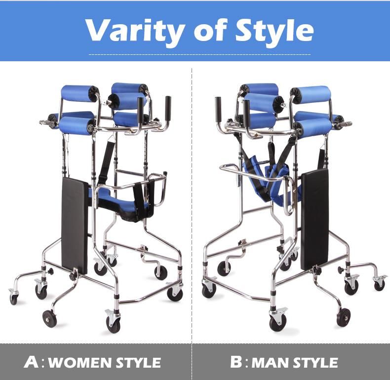 Hemiplegia Walker Stand Frame with Seat Wheel Rehabilitation Device