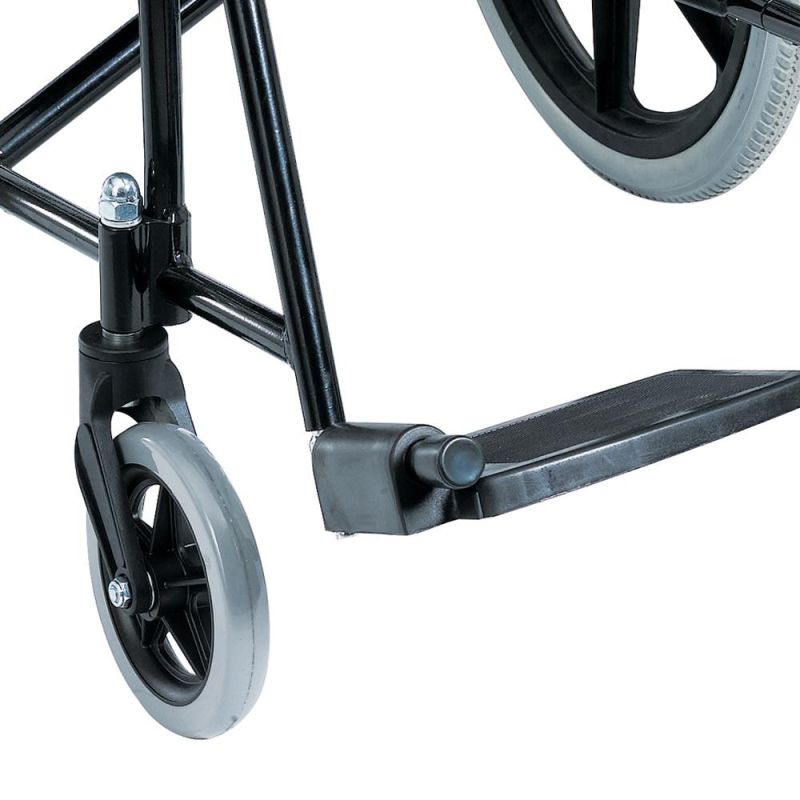 Height Adjustable Manual Foldable Wheelchair with Wheels Foot Rest