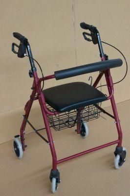Popular Mdecial Hospital Lightweight Walker Rollator with Seat and Two Wheels