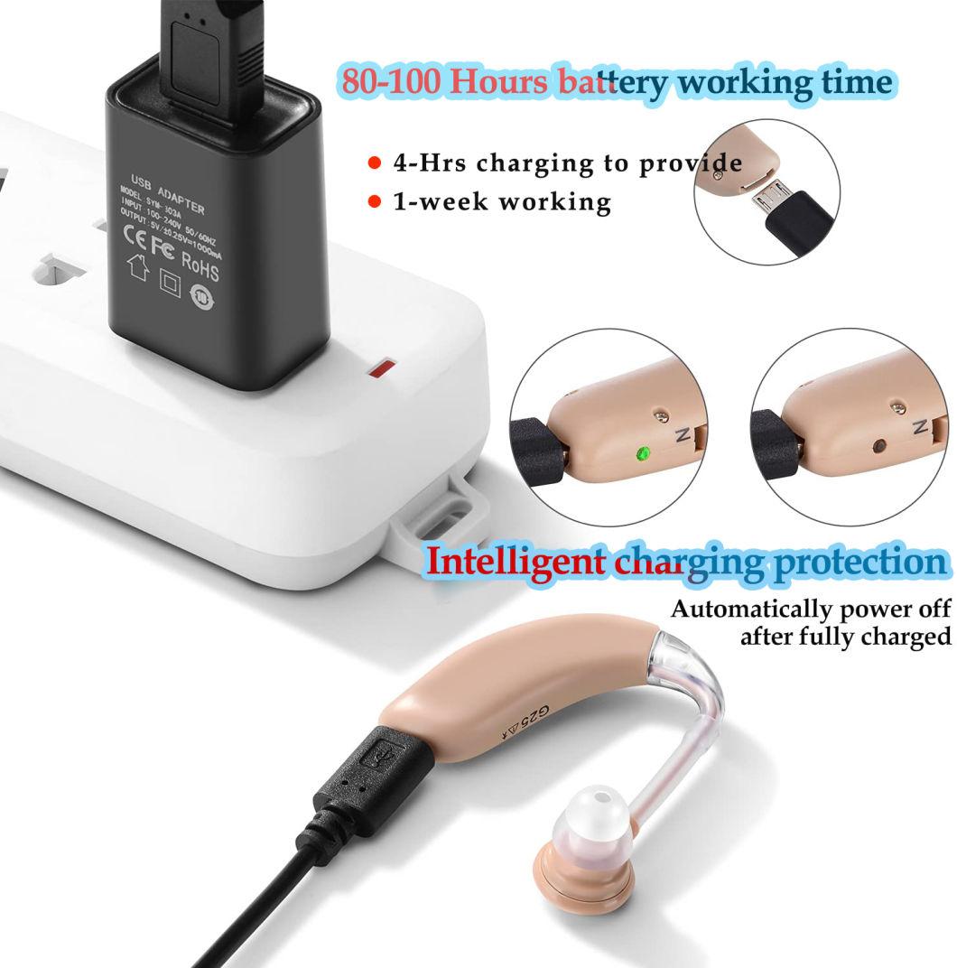 Best Earsmate Rechargeable Hearing Aid Ear Pocket Non Programmable Analog Hearing Aid Voice Sound Amplifier Li Battery Device Machine G25