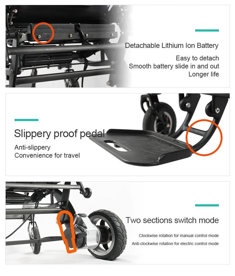 Folding Apex Carbon Fiber Wheelchair Lightweight Power Wheelchair Electric Wheelchair