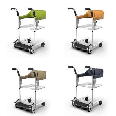 Topmedi Folding Shower Lift Wheelchair Commode for Disable and Elder