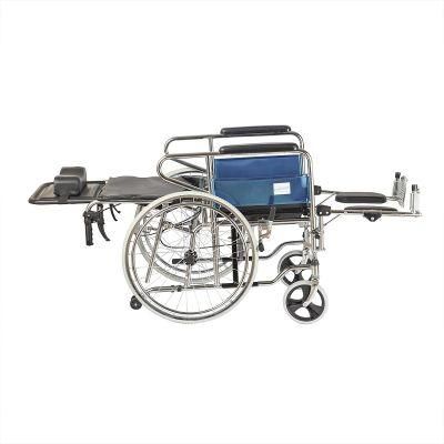 Adjusting Leg Rests Foldable Manual Toilet Wheelchair