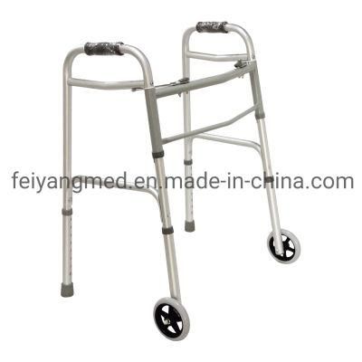 Aluminum Folding High Quality Foldable Walker with Wheels for Adults