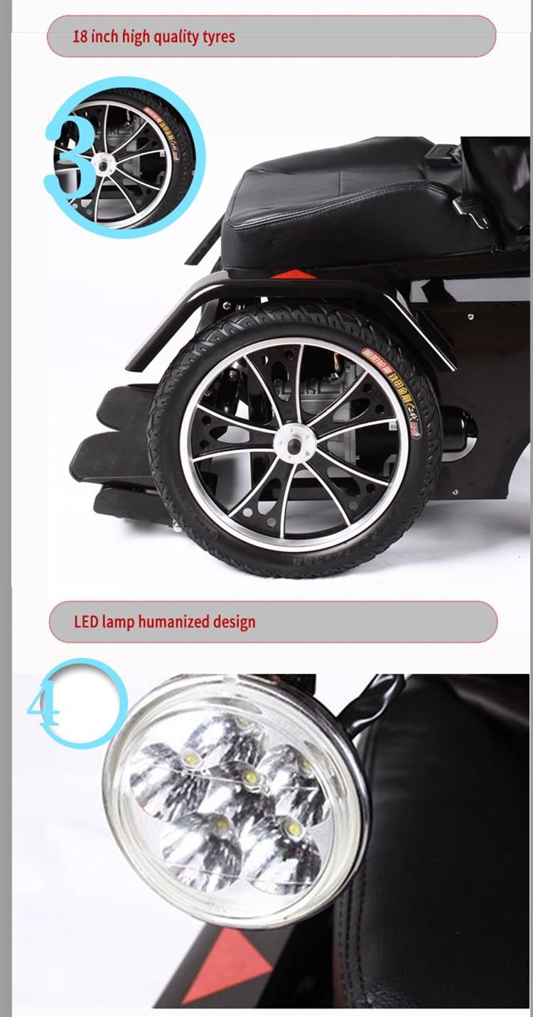 18 Inch Wheels Standing up Motorized Electric Wheelchair
