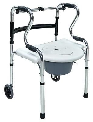 Foshan Hot Sales Commode Wheels Walking Frame Commode Shower Chair Bathroom Seat Elderly People Plegable Aluminum Commode Chair