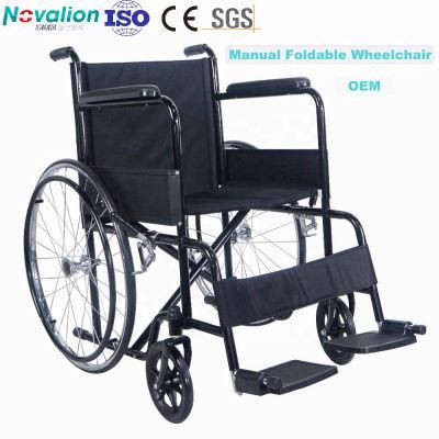 New Design Steel Rehabilitation Therapy Manual ISO Foldable Nursing Home Wheelchair