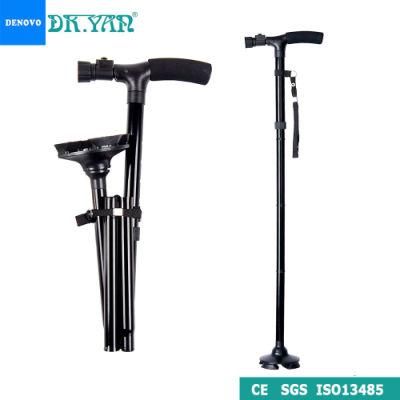 Medical Supplies Portable Walking Cane with Six LED Lights