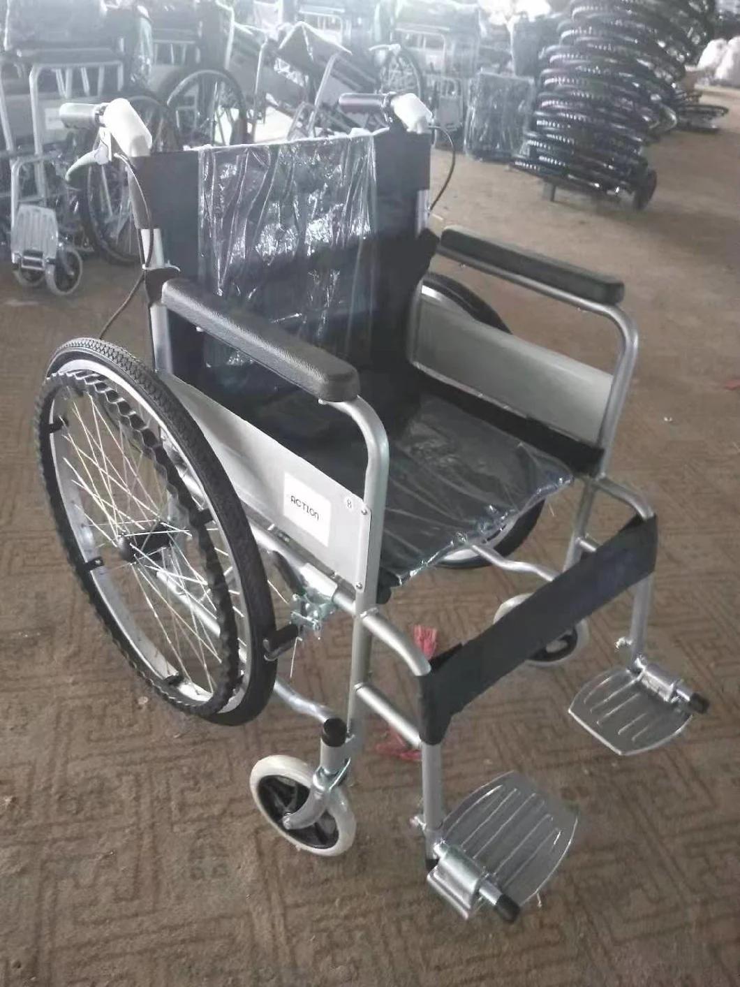 China Best Seller Cheapest Steel Used Hospital Manual Folding Wheelchair