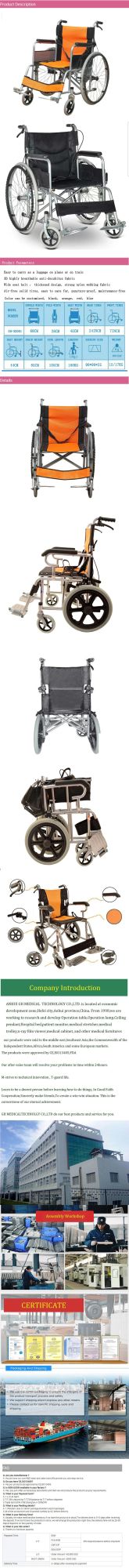 Low Price Aluminum Folding Head Aid Manual Wheelchair for Elderly People