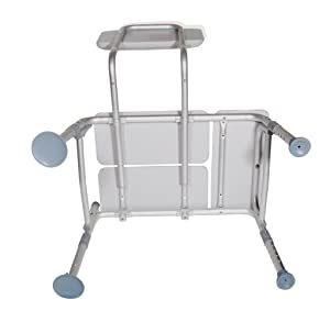 Commode Chair - Aluminum Padded Transfer Bench with Back/ Shower Chair