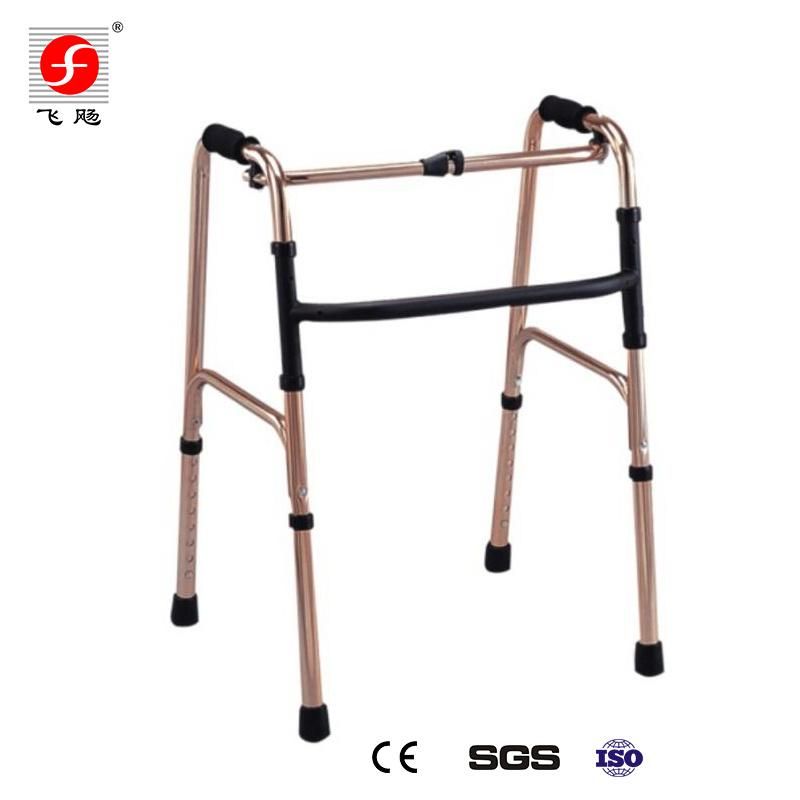 Height Adjustment Foldable Bronze Aluminum Walker