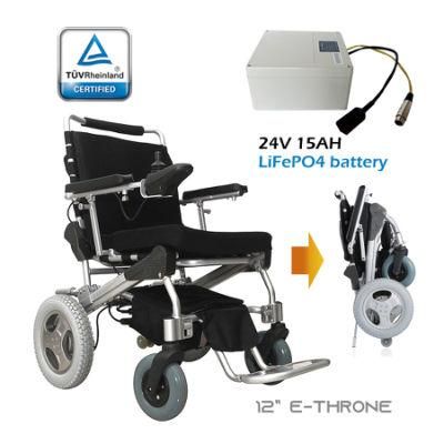 8inch Lighest E Throne Foldable Electric Wheelchair,Electric wheelchair manufacture with high quality